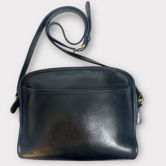 VTG Coach Metropolis Zip Bag 9087 Navy Leather Brass Crossbody Y2K Costa Rica - Picture 3 of 9